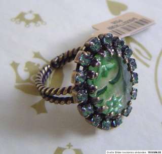 KONPLOTT Ring Chinoiserie green antique bronce  