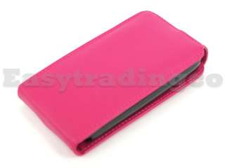 Flip Leather Case Pouch Cover for Nokia C3 Hot Pink  