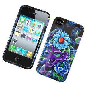 Skull With Blue Flowers/ Butterflies Texture Hard Protector Case Cover 
