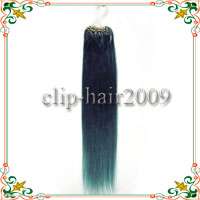 18Remy Loop Micro Ring Human Hair Extensions50s#BLue!  