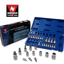 Neiko Tools 35 pc Torx Bit and E Socket Set  