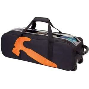  Triple Tote Roller Black / Orange Bowling Bag