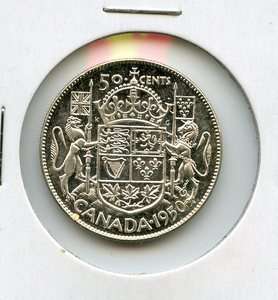 1950 F Canada Silver 50 Cent UNC  