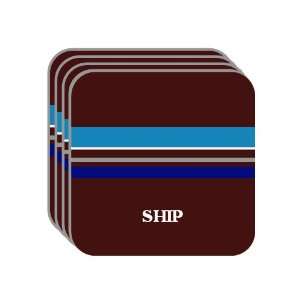 Personal Name Gift   SHIP Set of 4 Mini Mousepad Coasters (blue 