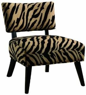 Coaster Microfiber Accent Chair, Zebra Print