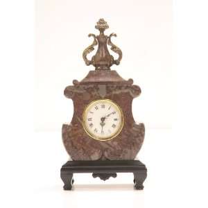  Small European Antique Style Marble & Bronze Mantel Clock 