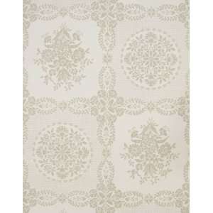  White Grey Color Wallpaper with a Floral Pattern (Double 