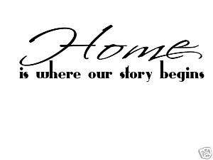 HOME IS WHERE OUR STORY BEGINS Wall Art Decal 36  