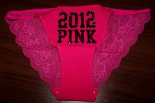 Victorias Secret Pink 2012 lace back Bikini Pantie Sz M or L New with 