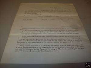 Civil War Document Commissary Advertisement 1864  
