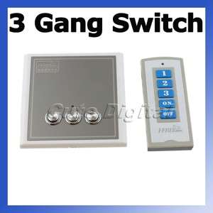 New 3 Gang Intelligent Remote Control Wall Light Switch  