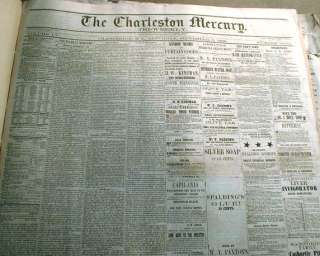 1859 Charleston South Carolina newspaper w SLAVE SALE  
