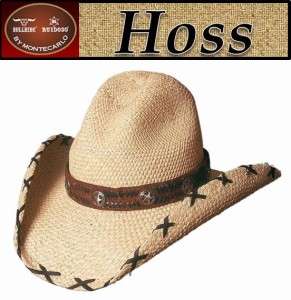 PANAMA Straw GUS Montecarlo HOSS Western Cowboy Hat  