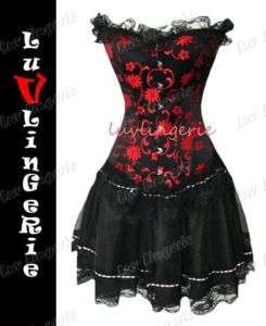 Lace Flounce Victorian Boned Corset & Skirt Set #9930S1  