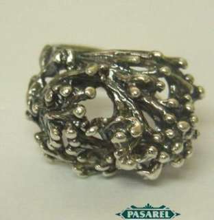 Spectacular Artisan Sterling Silver Ring Israel 1970s  