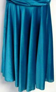   VINTAGE 50s 60s blue AQUA velvet COCKTAIL EVENING DRESS mad men era