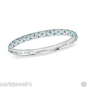 Carat Genuine Blue Diamond Platinum Bangle Bracelet  