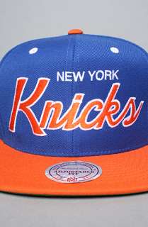 Mitchell & Ness The New York Knicks Script 2Tone Snapback Cap in Blue 