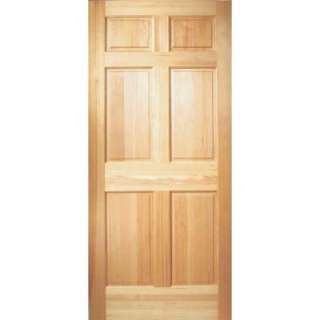 Masonite 30 in. x 80 in. Unfinished Wood 6 Panel Slab Door 22511 at 