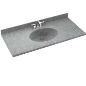 Chesapeake 31 in. Solid Surface Vanity Top in Gray Granite with Gray 