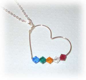 Birthstone Necklace with Swarovski Crystals Mothers Day  