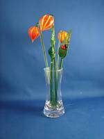 GLOBAL VILLAGE GLASS 732 Glass Flowers CHINESE LANTERNS  