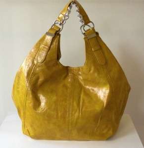 MON AMI Extra LG Yellow Faux Leather Shoulthe Handbag  
