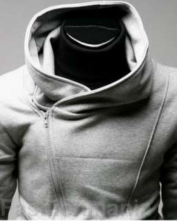 Mens Casual Zip Hoodie Jacket Sweatshirt M L XL XXL Black Z1004  