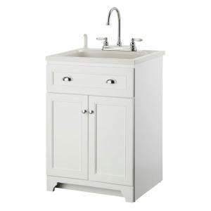 ForemostKeats 24 in. Laundry Vanity in White and ABS Sink in White and 