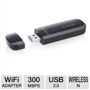 Belkin F9L1101 N600 Wireless N Dual Band USB Adapter   Up to 300Mbps 
