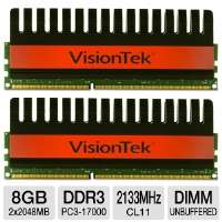 VisionTek 900494 Desktop Memory Kit   8GB (2x4GB), PC3 17000, DDR3 