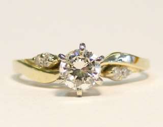 MINT 14K YELLOW GOLD .40cttw SOLITAIRE DIAMOND ENGAGEMENT RING w 