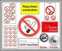 Rauchverbot Schild Schilder Warnschild Türschild 10cm Ø  