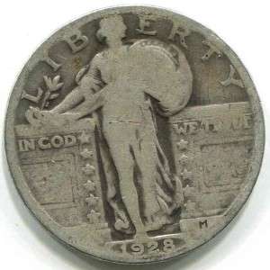 1928 ★★★ STANDING LIBERTY QUARTER G/VG AS SHOWN IN PICTURES 