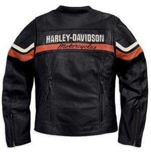 Harley Davidson Sporty Leather Jacket Medium Lightweight Embroidery 