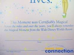   Magical Moment Cast Member Tinker Bell Park Retired Award Certificate
