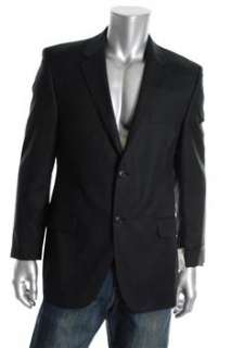 Alfani Striped Mens Suit Jacket Black Wool 36S  