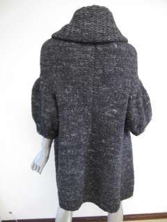 Stella McCartney Charcoal 3/4 Sleeve Chunky Knit Cardigan Oversized 