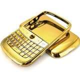  Blackberry Bold 9000 chrom gehäuse deckel set gold QWERTY 