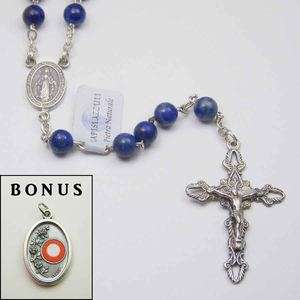 Lapis Lazuli Gemstone Rosary / Sterling Silver Relic Me  