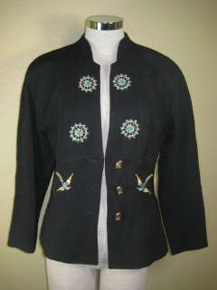 ROCCOBAROCCO Wool Blazer Jacket Beaded 44 30 40 7 8 9  