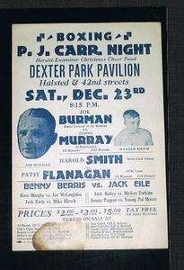   boxing poster Joe Burman Young Pal Moore Benny Leonard Philadelphia