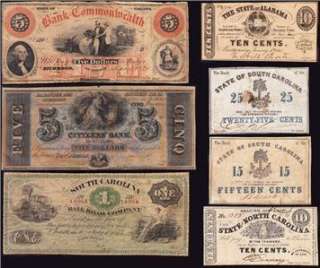 Collection of SEVEN (7) Obsolete Banknotes Great value & variety 