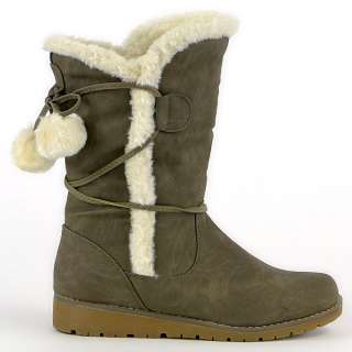 Super Winter Boots Damen Stiefel mit Bommel 91140  