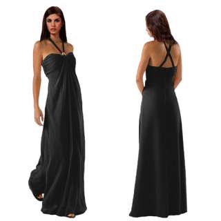 Gorgeous Long Flowing Evening Gown Dress Black Size AU 12  