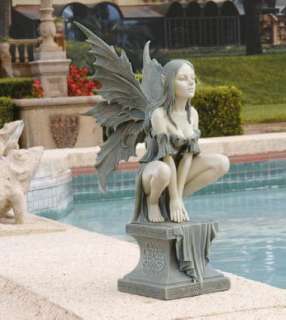 Magical Celtic Fairy on Plinth Garden Sculpture Statue  