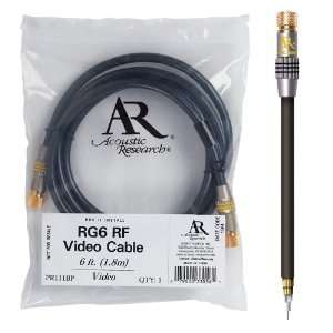 6 Foot Pro Series II Coaxial F Video Cable Polybag 