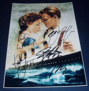 TITANIC MOVIE CAST x4 PP SIGNED POSTER 12X8 WINSLET  