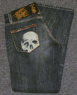 AUTHENTIC NWT Ed Hardy by Christian Audigier Jeans 30x32 White Skull 