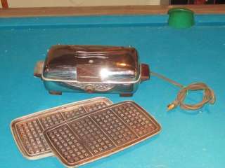 Vintage Chrome GE General Electric 179640 Waffle Iron Maker  